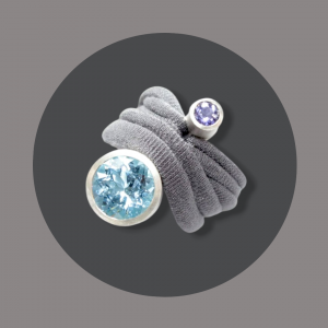 Wickelring Blautopas mit Tansanit