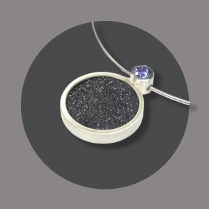 Anhänger Silber, Kristallachat, Tansanit