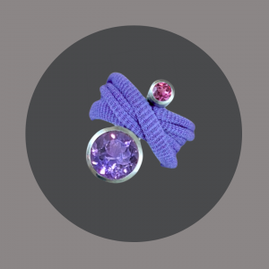 Wickelring Amethyst mit Rhodolith
