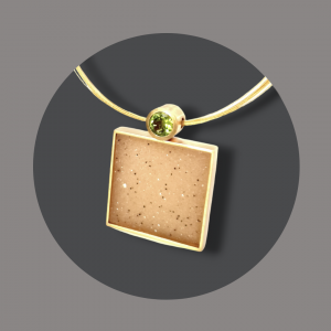 Anhänger Kristallachat mit Peridot