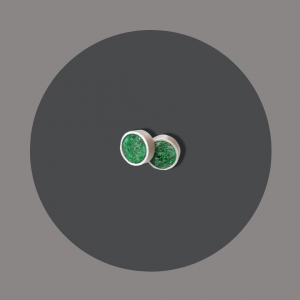 Ohrstecker rund Silber mit Uwarowit