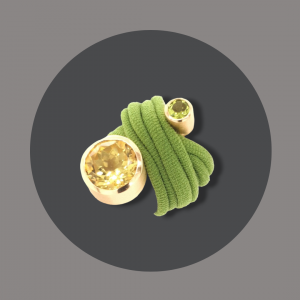 Wickelring Lemonquarz mit Peridot