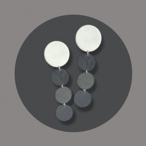 Ohrhänger Silber,gelbgoldplattiert mit Schiefer