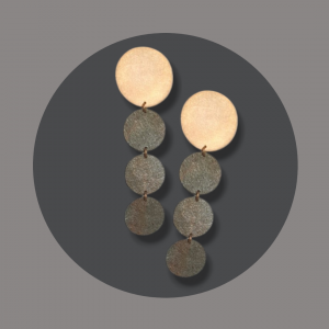 Ohrhänger Silber,rosegoldplattiert mit Schiefer