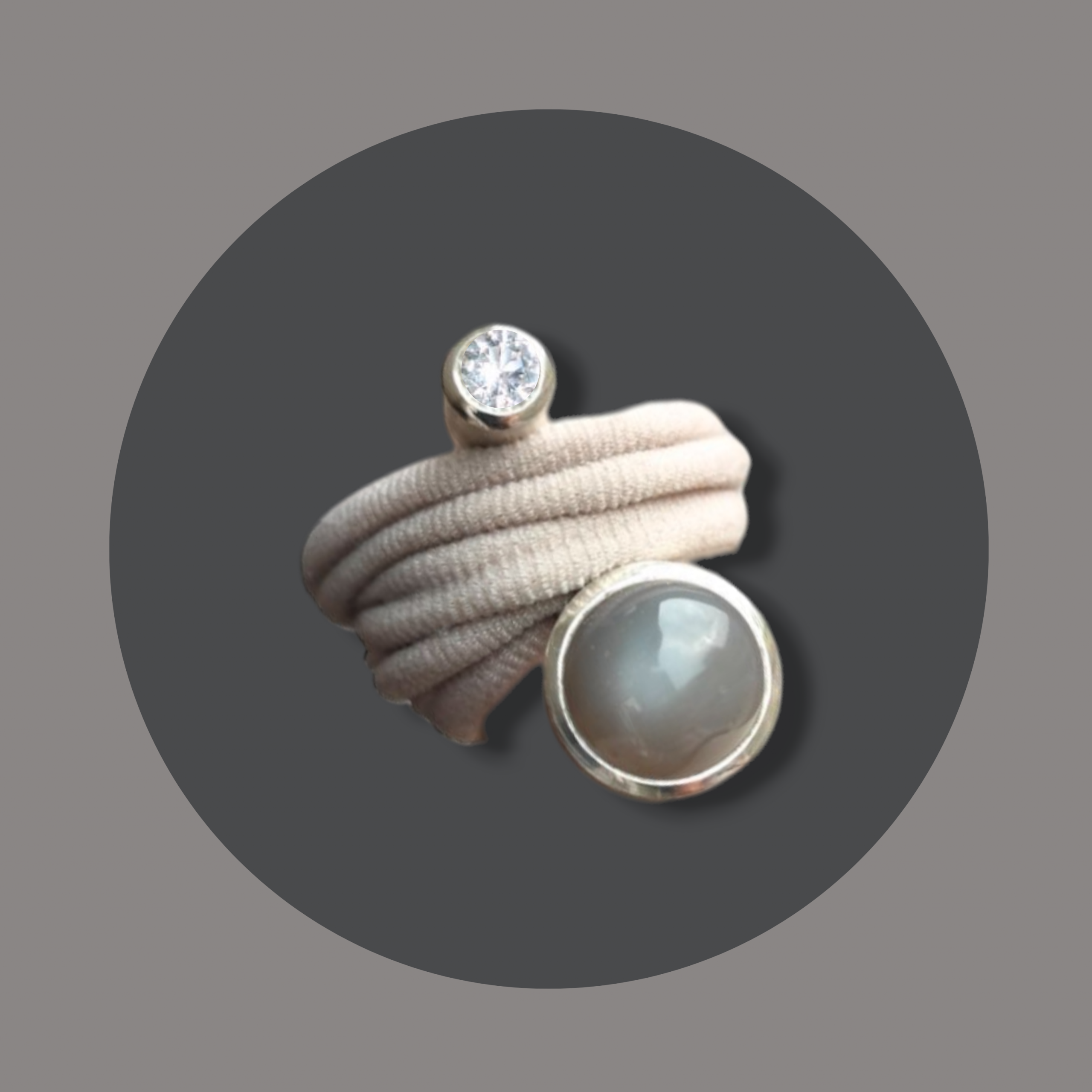 Wickelring Silber mit Mondstein