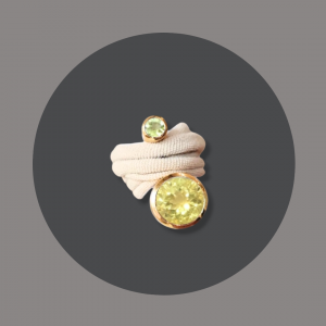 Wickelring MINI Silber goldplattiert mit Lemonquarz und Peridot
