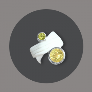 Wickelring MINI Silber mit Lemonquarz und Peridot