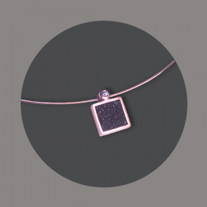 Anhänger eckig Silber rosegoldplattiert