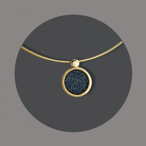 Anhänger Kristallachat Brillant Silber goldplattiert