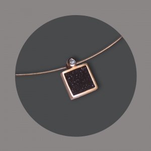 Anhänger eckig Silber rosegoldplattiert