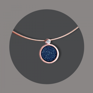 Anhänger Kristallachat Brillant rosegoldplattiert