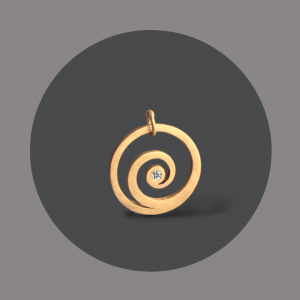 Anhänger Spirale goldplattiert mit Brillant