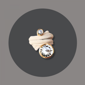 Wickelring MINI Silber goldplattiert mit Bergkristall