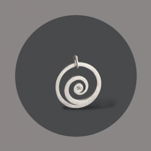 Anhänger Spirale Silber mit Brillant