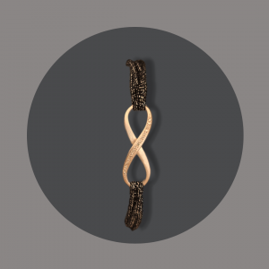 Armband Infinity Silber gelbgoldplattiert mit Brillanten