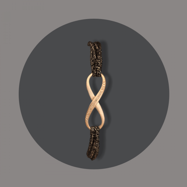 Armband Infinity Silber gelbgoldplattiert mit Brillanten