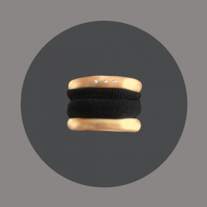 Wickelring goldplattiertes Silber mit 3 Brillanten