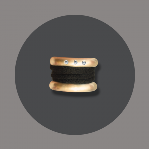 Wickelring goldplattiertes Silber mit 3 Brillanten