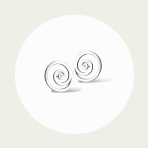 Ohrstecker Spirale Silber mit Brillant