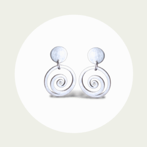 Ohrhänger Spirale Silber mit Brillant
