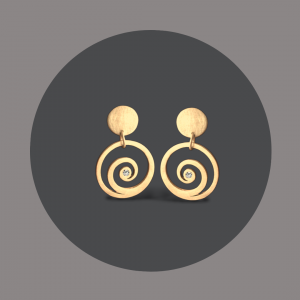 Ohrhänger Spirale goldplattiert mit Brillant