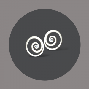 Ohrstecker Spirale Silber mit Brillant
