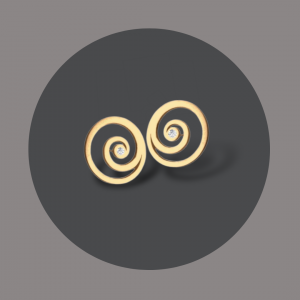 Ohrstecker Spirale goldplattiert mit Brillant