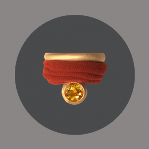 Wickelring Silber goldplattiert mit Citrin