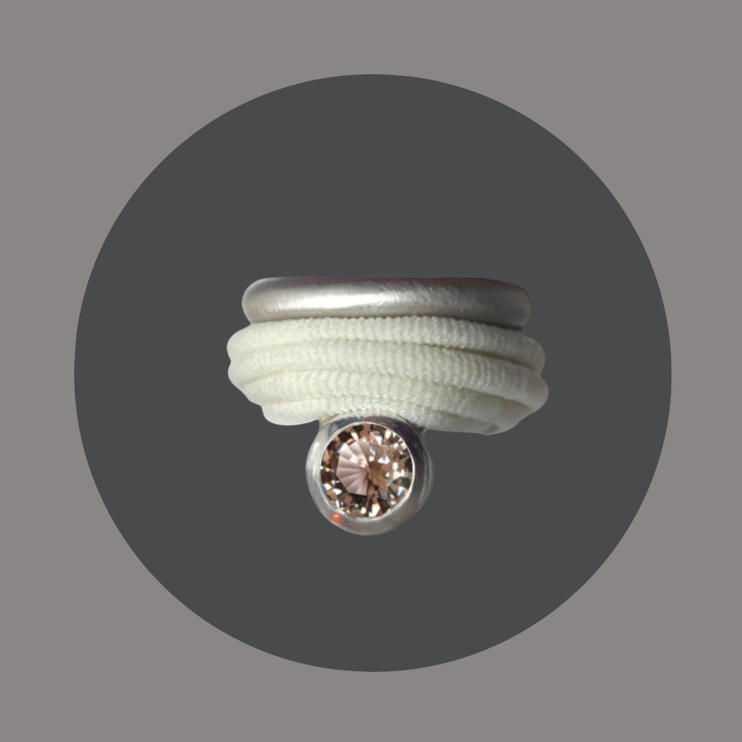 Wickelring Silber mit Rauchquarz