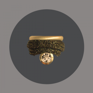 Wickelring Silber goldplattiert mit Rauchquarz