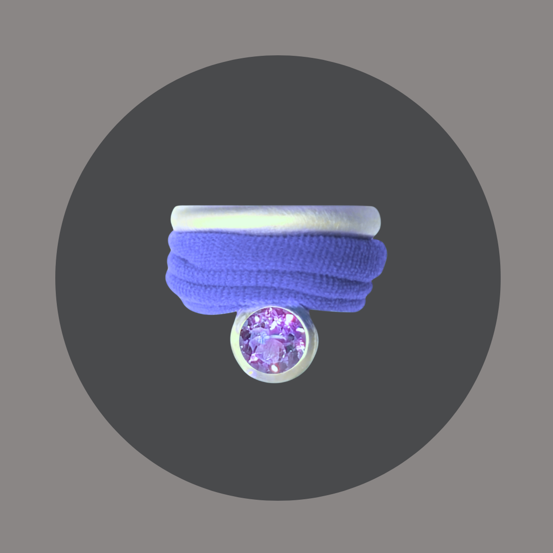 Wickelring Silber mit Amethyst