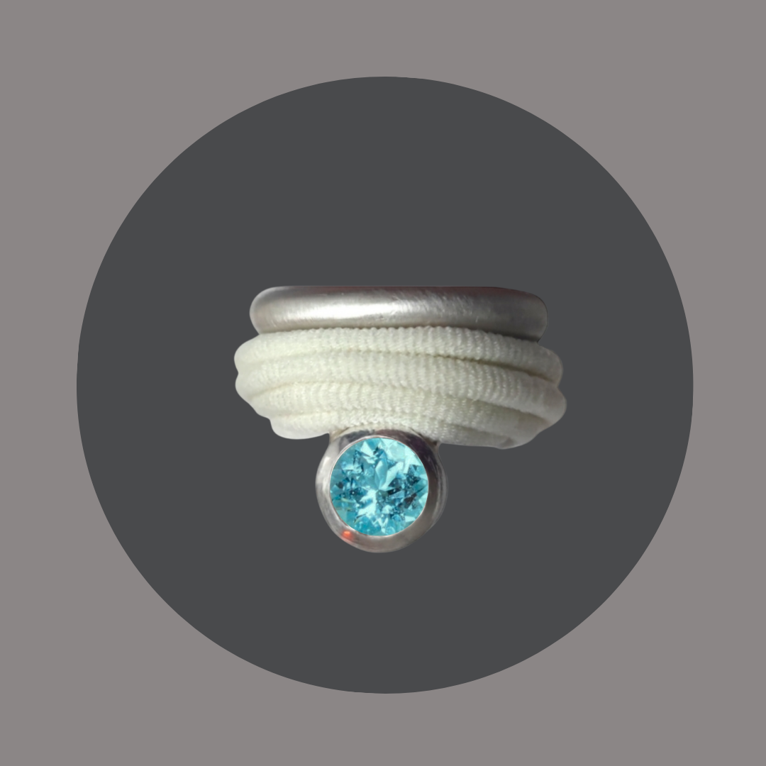 Wickelring Silber mit Blautopas