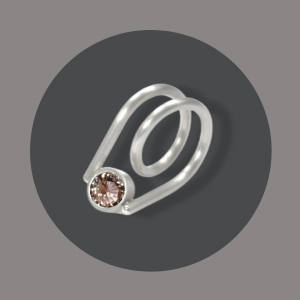 Spiralring Silber mit Rauchquarz