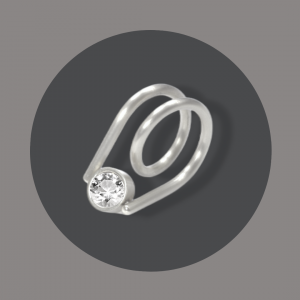 Spiralring Silber mit Bergkristall