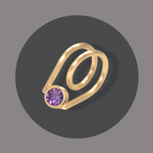 Spiralring Silber goldplattiert mit Amethyst