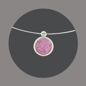 Anhänger rund mit  Kobaltcalcit und Brillant