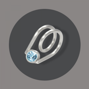 Spiralring Silber mit Blautopas