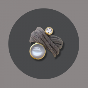 Wickelring Silber goldplattiert mit Mondstein