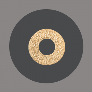 Silberscheibe Ornament goldplattiert für Mini Wickelring