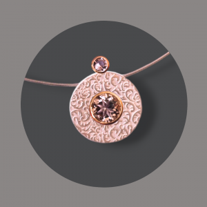 Scheibe Ornament roségoldplattiert für Mini Wickelring