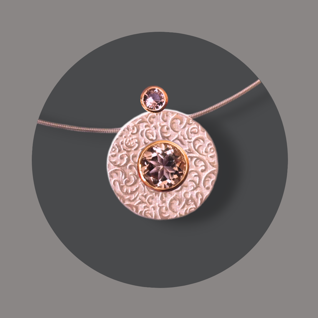 Scheibe Ornament roségoldplattiert für Mini Wickelring