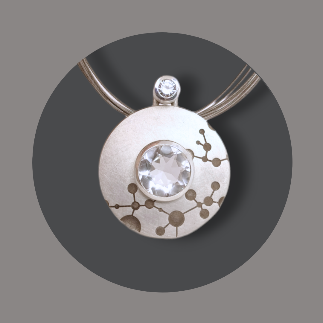 Silberscheibe für Wickelring mit Ornament