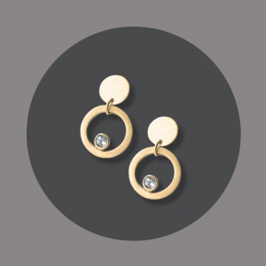 Ohrhänger Silber goldplattiert mit Bergkristall