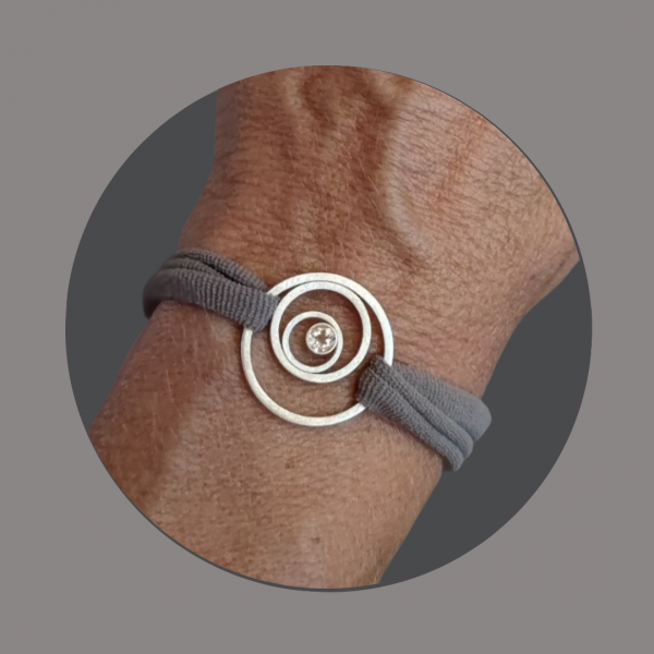 Armband Circle Silber goldplattiert mit Bergkristall – Bild 2