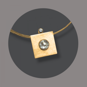 Quadrat für Wickelring goldplattiertes Silber