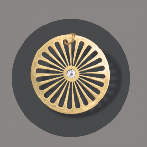 Anhänger Sun goldplattiertes Silber mit Bergkristall