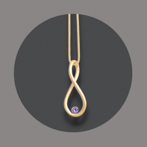 Infinity Anhänger goldplattiert Amethyst