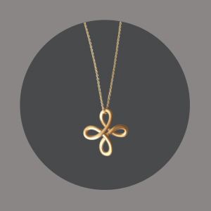 Anhänger klein Infinity Bond Silber goldplattiert