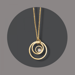 Anhänger Circle mit Kette in goldplattiertem Silber (Kopie)