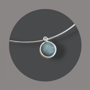 Anhänger Mondstein Brillant Silber